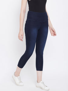 High Waist Stretchable Blue Jeggings - NiftyJeans