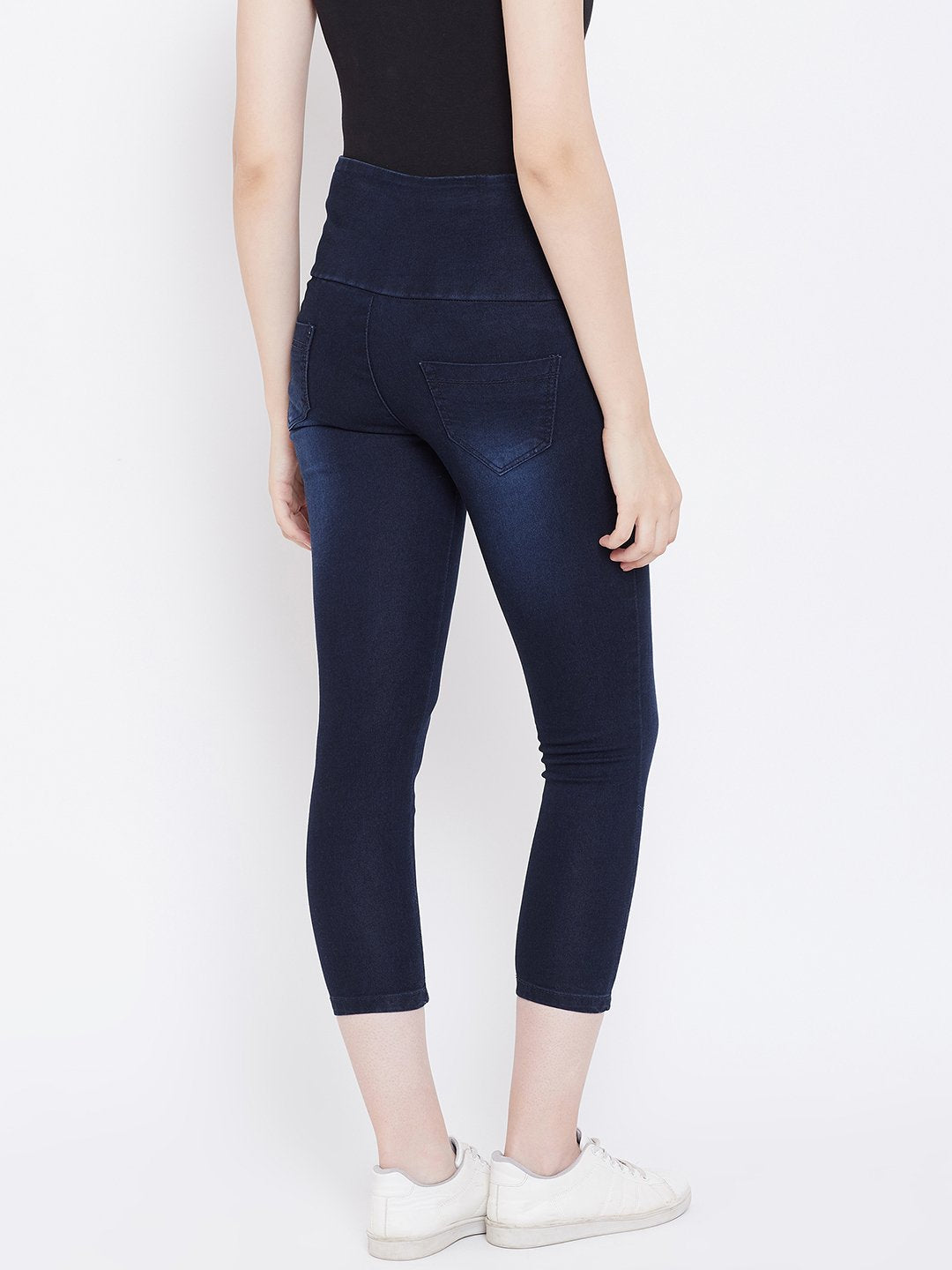 High Waist Stretchable Blue Jeggings - NiftyJeans