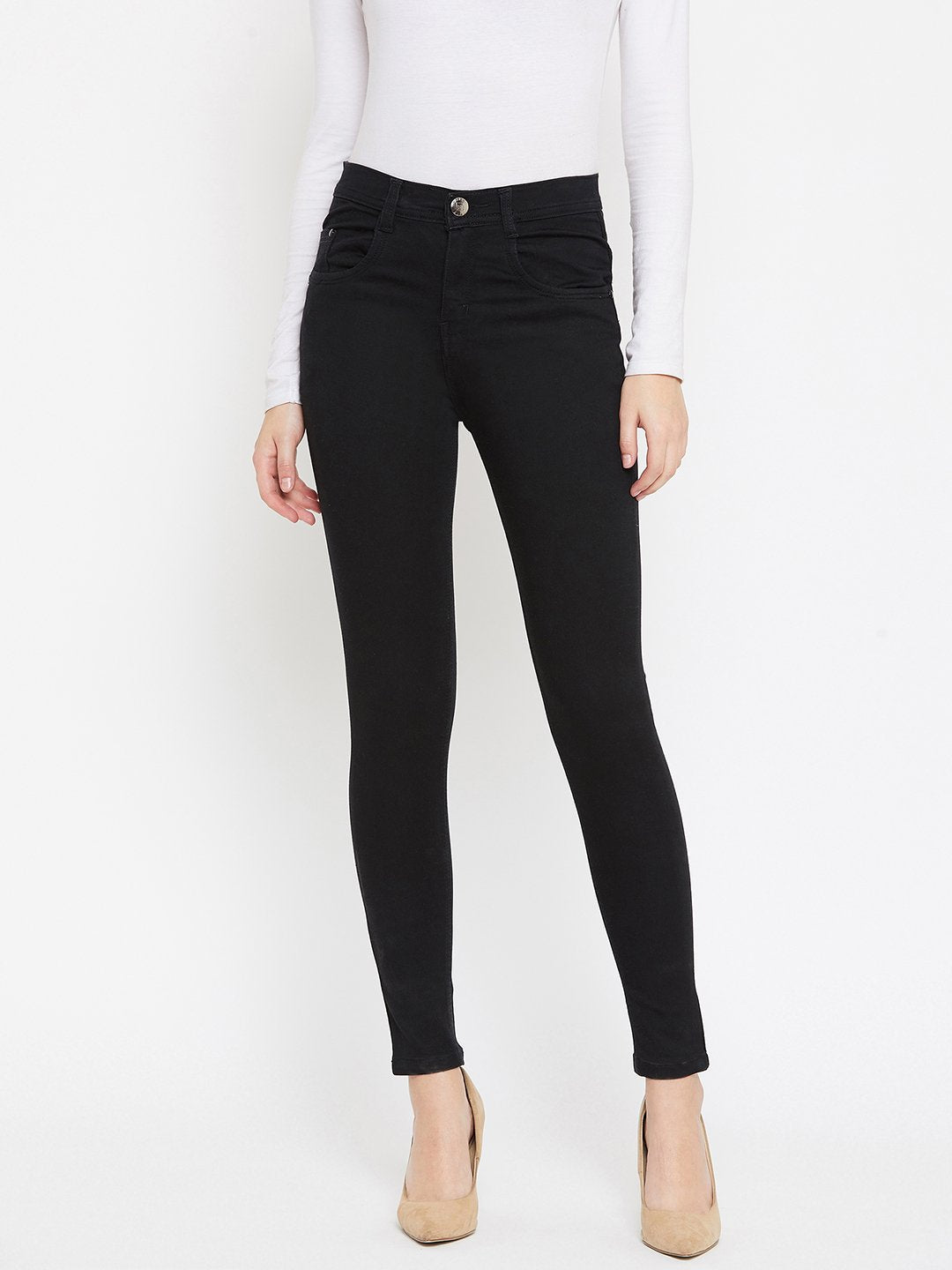 High Waist Stretchable Black Jeans - NiftyJeans
