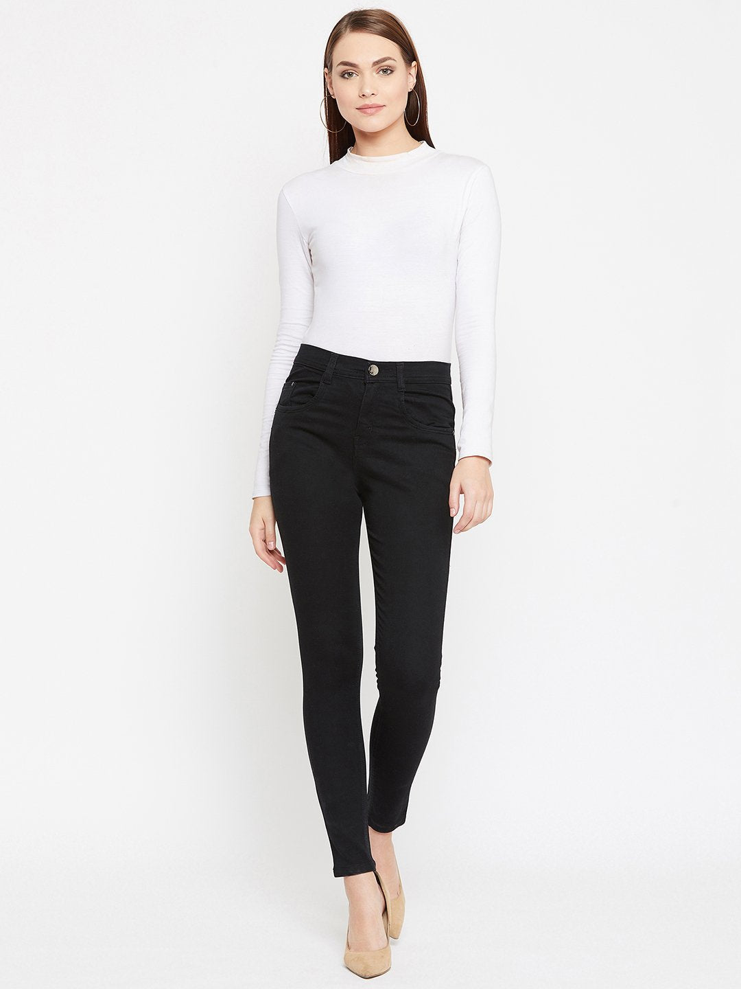 High Waist Stretchable Black Jeans - NiftyJeans