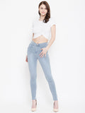 High Waist Stretchable Grey Jeans - NiftyJeans