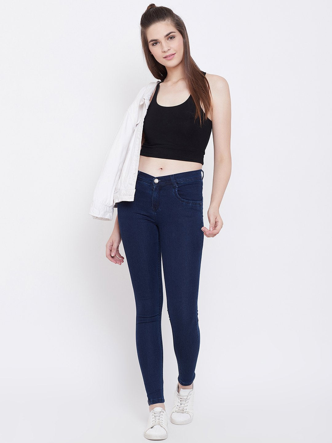 Slim Fit Stretchable Basic Blue Jeans - NiftyJeans