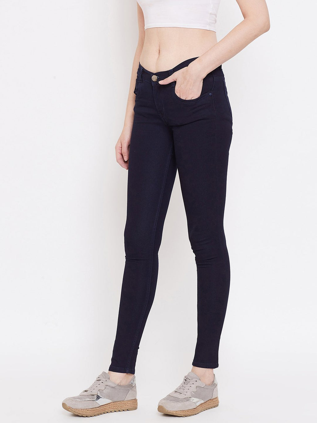 Slim Fit Stretchable Carbon Blue Jeans - NiftyJeans