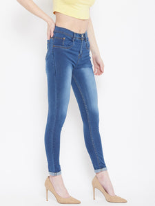 High Waist Stretchable Bata Blue Jeans - NiftyJeans