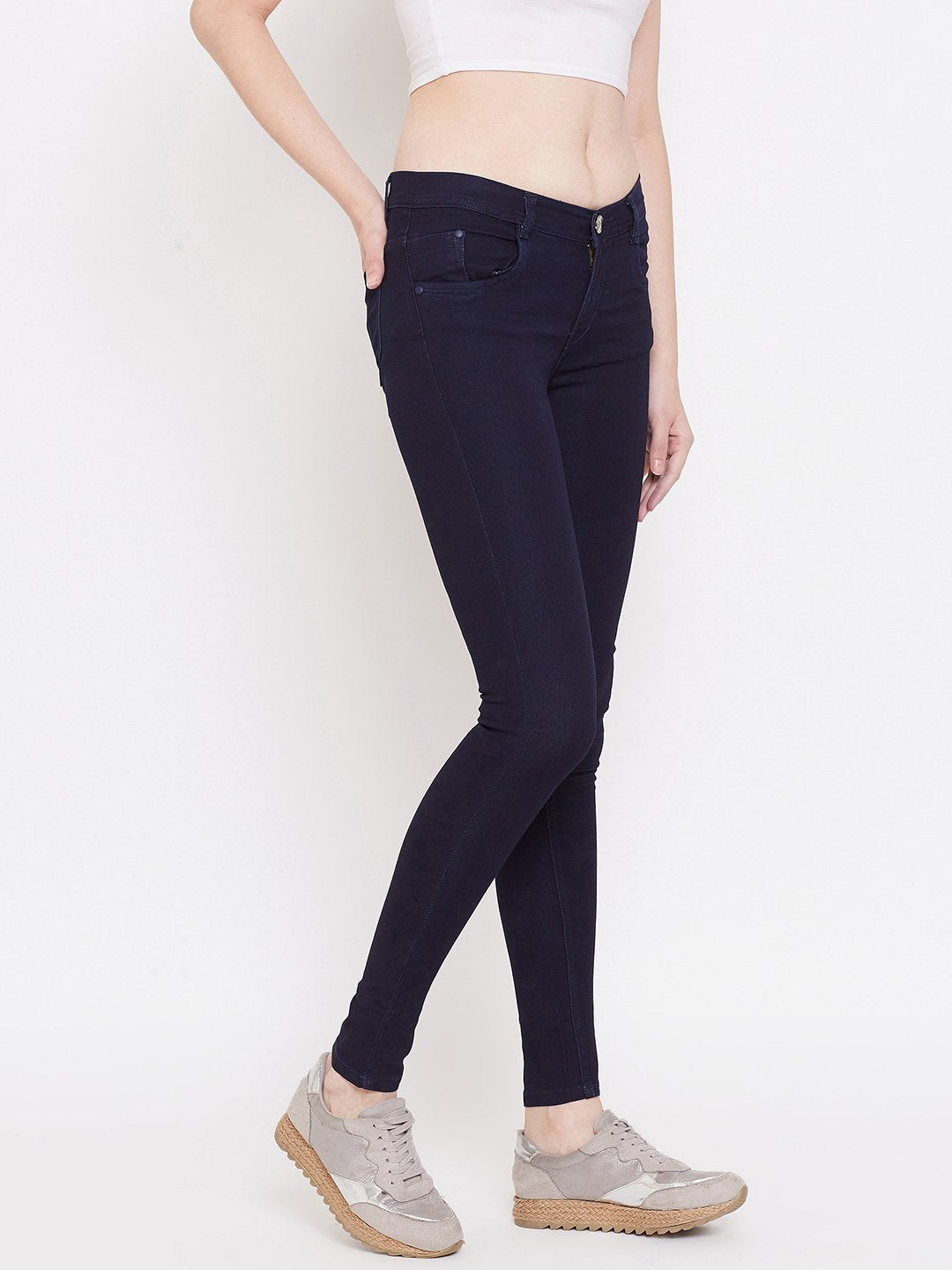 Slim Fit Stretchable Carbon Blue Jeans - NiftyJeans