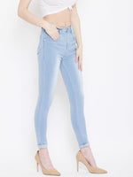 Load image into Gallery viewer, High Waist Stretchable Sky Blue Jeans - NiftyJeans
