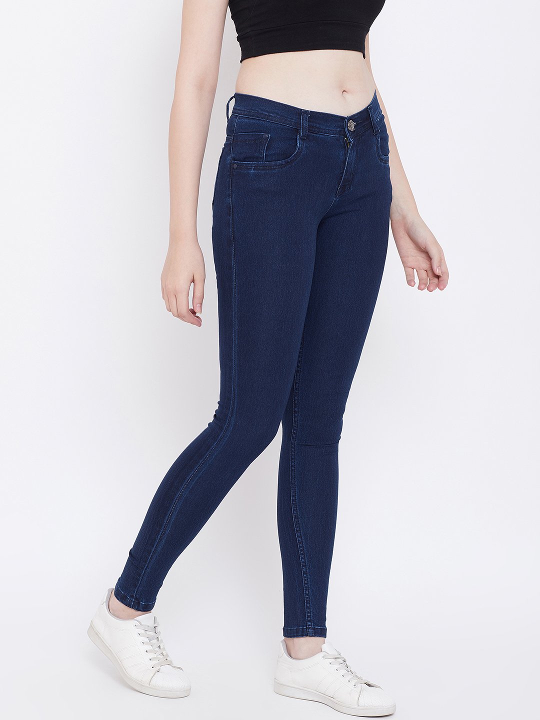 Slim Fit Stretchable Basic Blue Jeans - NiftyJeans