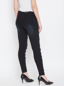 Distressed Stretchable Black Jeans - NiftyJeans