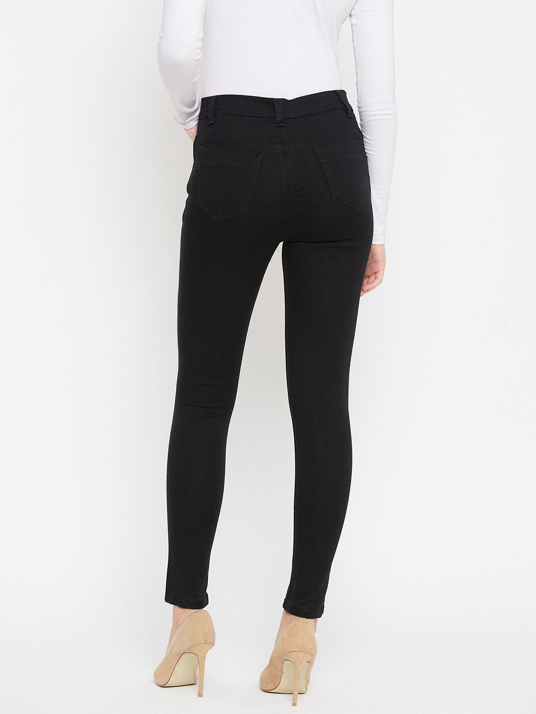 High Waist Stretchable Black Jeans - NiftyJeans