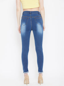 High Waist Stretchable Bata Blue Jeans - NiftyJeans