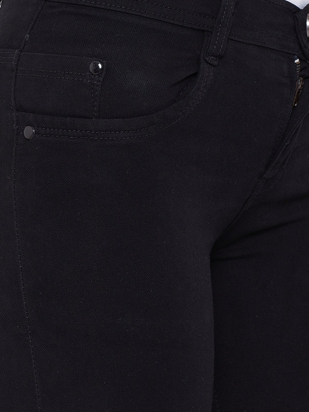 Slim Fit Stretchable Black Shorts - NiftyJeans